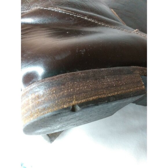 Charles David Women's Sz 7 B Brown Leather Riding Boots Vibram Soles FLAWS - Picture 12 of 12